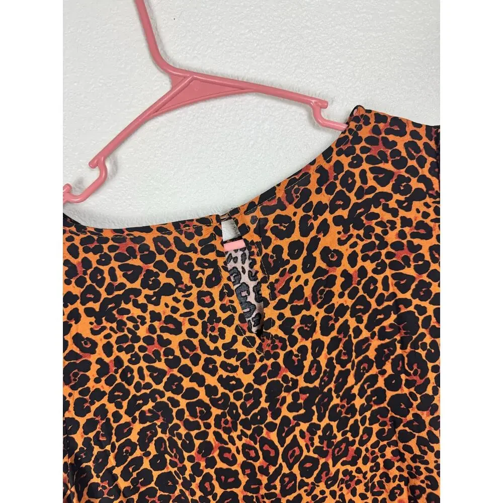 &merci Leopard Print Babydoll Dress Flowy Animal Print Medium - Picture 4 of 5